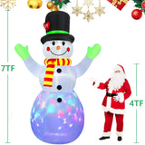 Lotte 213 cm Inflatable Light-Up Snowman - Festive Holiday Decoration for Indoor & Outdoor Use