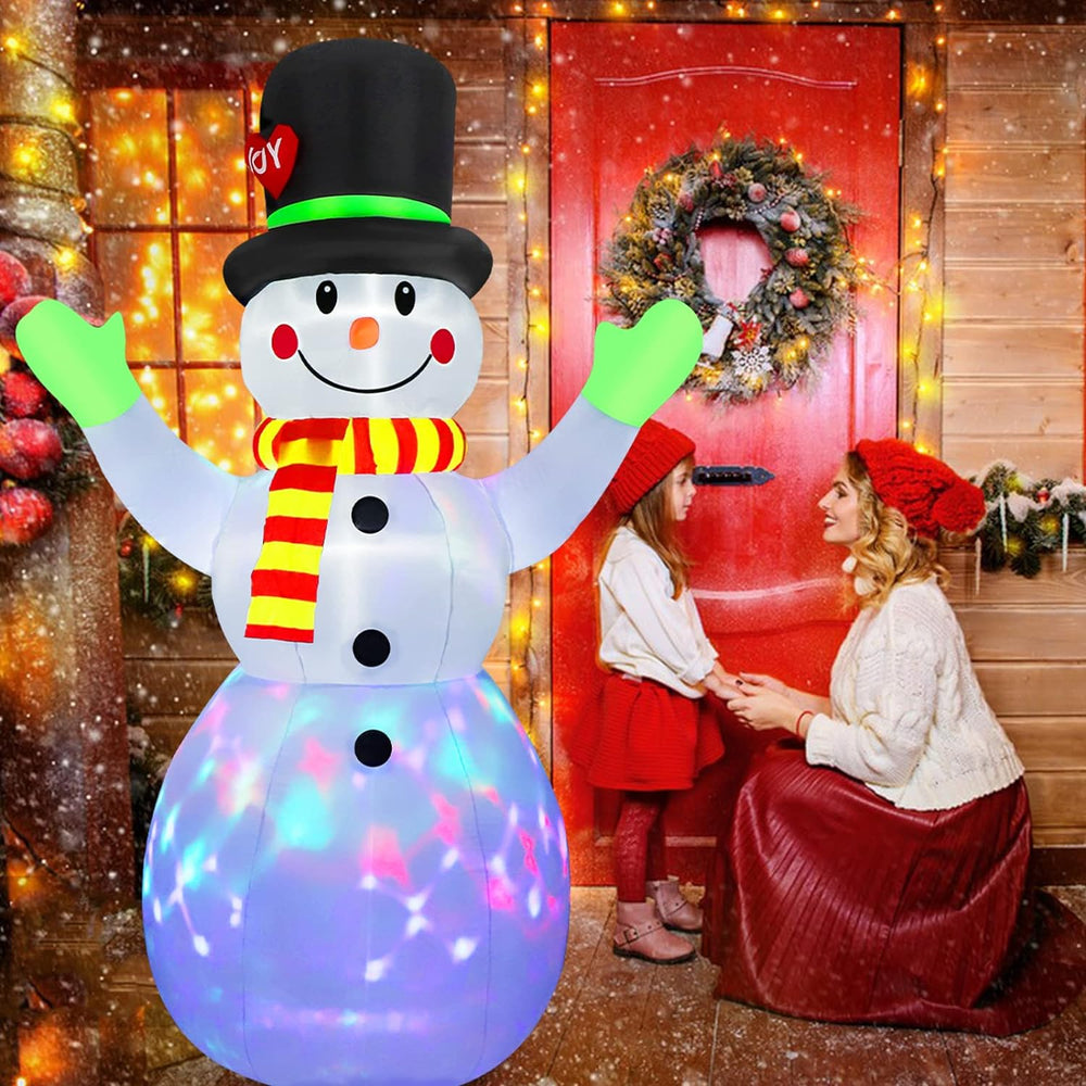 Lotte 213 cm Inflatable Light-Up Snowman - Festive Holiday Decoration for Indoor & Outdoor Use