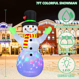 Lotte 213 cm Inflatable Light-Up Snowman - Festive Holiday Decoration for Indoor & Outdoor Use