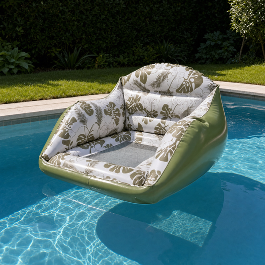 Inflatable U-Shape Pool Lounger – Mesh Cooling Seat, Puncture-Resistant PVC & 100kg Capacity