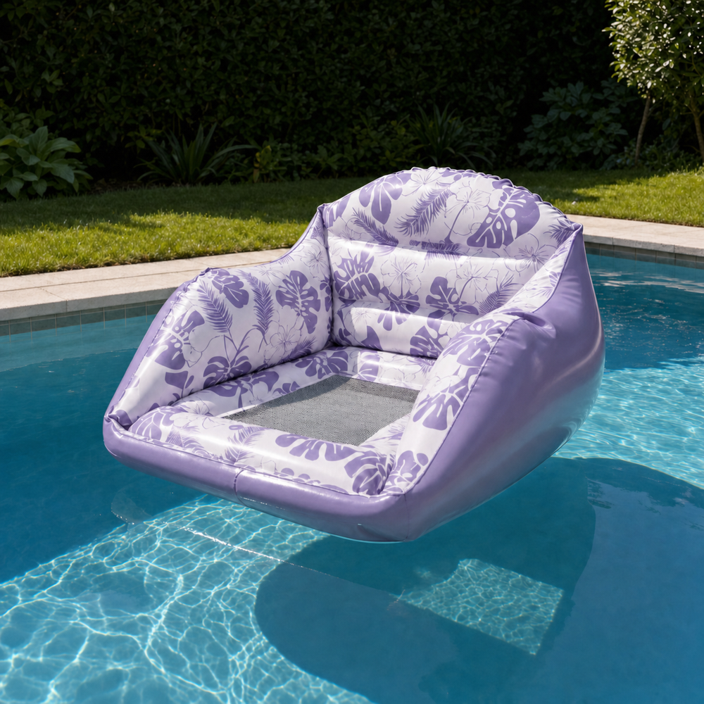 Inflatable U-Shape Pool Lounger – Mesh Cooling Seat, Puncture-Resistant PVC & 100kg Capacity