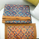 TerraLoom Six-Layer Cotton Quilt - Vibrant Orange & Blue Patterned Bedding for Ultimate Comfort