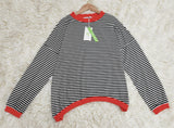 Orange-navy-blue-white striped Long Sleeve - HerbstStreifen