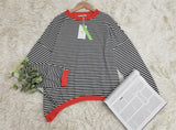 Orange-navy-blue-white striped Long Sleeve - HerbstStreifen