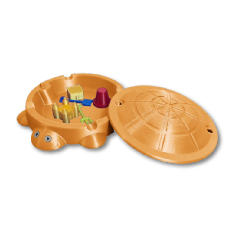 Turtle Desktop Sandbox Set – Play Sand, Tools & Storage Lid for Kids