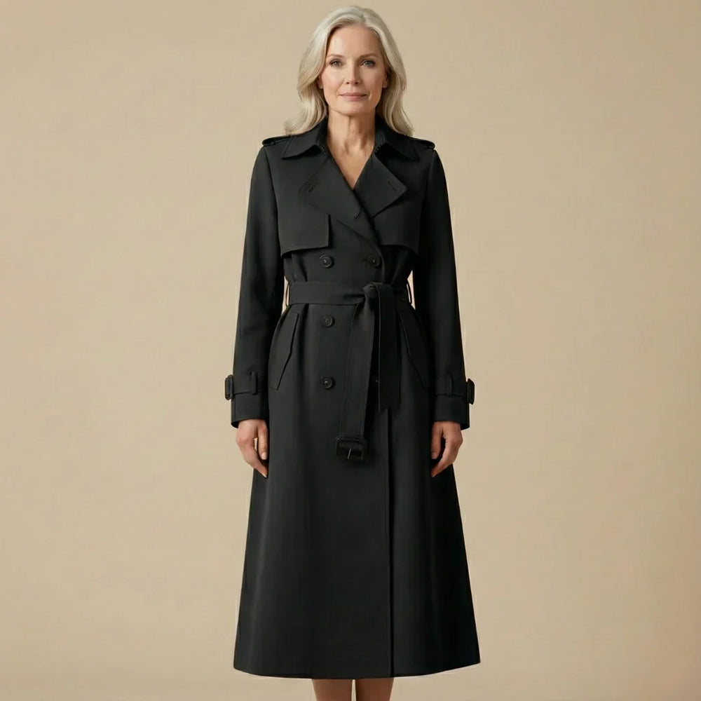 Women's belted trench coat, view 6