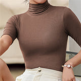 Seamless & Soft Women's Turtleneck Top with Form-Fitting Cut - Arina Fall Collection