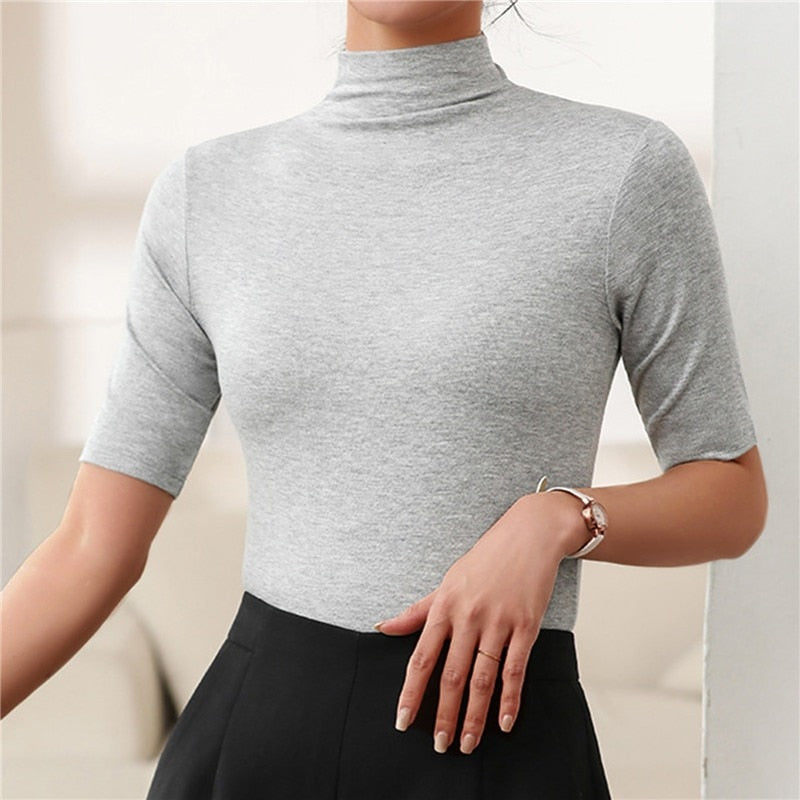 Seamless & Soft Women's Turtleneck Top with Form-Fitting Cut - Arina Fall Collection