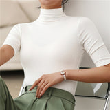 Seamless & Soft Women's Turtleneck Top with Form-Fitting Cut - Arina Fall Collection