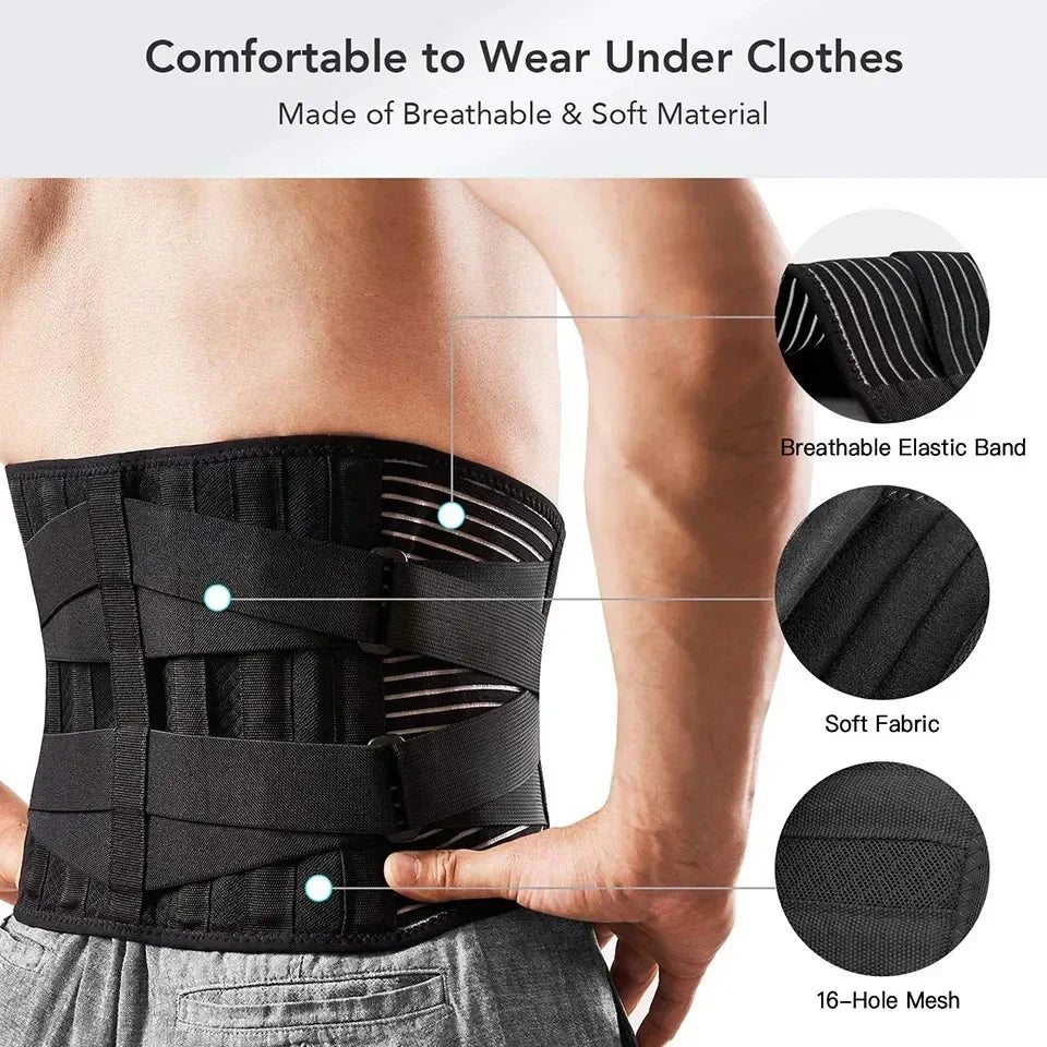 Enhanced Product Title: **OrthoFlexa Lumbar Brace - 360° Support with Durable Aluminum & Steel Stays | Discreet & Comfortable Wear for Back Pain Relief**
