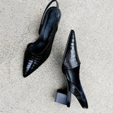 Lara Orthopaedic Croco Brown Heels for Ultimate Comfort and Style