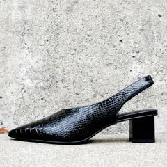 Lara Orthopaedic Croco Brown Heels for Ultimate Comfort and Style