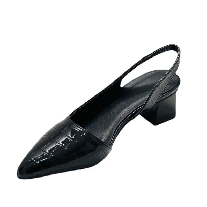Lara Orthopaedic Croco Brown Heels for Ultimate Comfort and Style