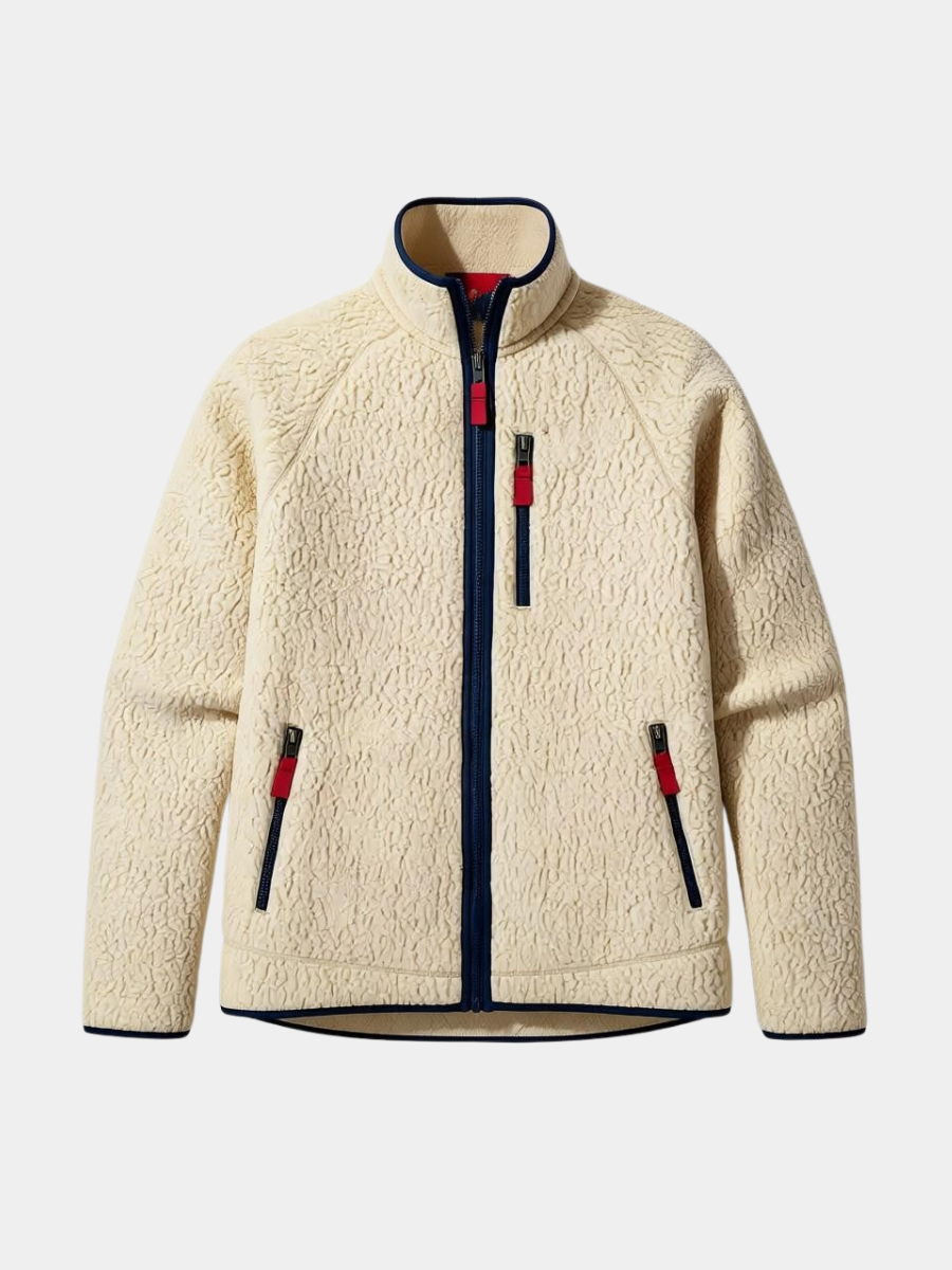 Men's oversized longline wrap coat, front view