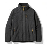 Men's longline coat showing wrap front closure