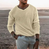 Warmer men's knitted jumper with long sleeves - Sigfried