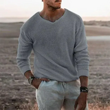 Warmer men's knitted jumper with long sleeves - Sigfried