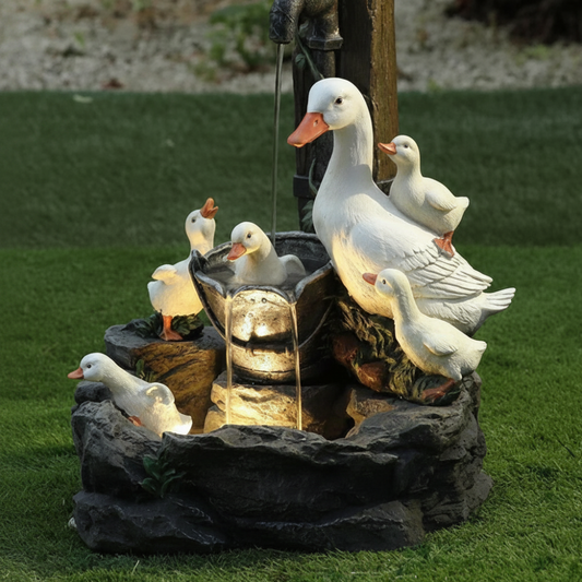 Solar Garden Fountain – Birdbath Design, LED Light & Weather-Resistant