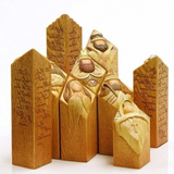 9-Piece Heavenly Nativity Tree Pillar Statue Set - Elegant Christmas Decor for Holiday Celebrations