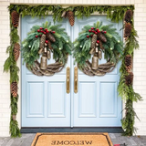 Boho Farmhouse Christmas Wreath - Rustic Holiday Decor for a Cozy Home