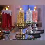 Rechargeable LED Christmas Candles with Glitter - Festive & Eco-Friendly Holiday Decor