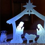 Holy Night Outdoor Christmas Nativity Set - 3D Illuminated Display for Festive Holiday Decor