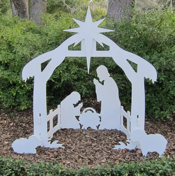 Holy Night Outdoor Christmas Nativity Set - 3D Illuminated Display for Festive Holiday Decor