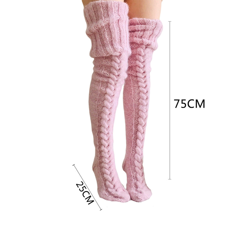 Cozy Over-the-Knee Knit Socks for Women - Stylish & Warm Winter Legwear