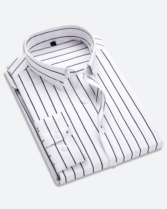 Matteo striped shirt for men – White