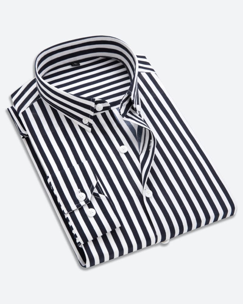 Matteo striped shirt for men – Black