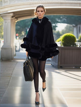 Oversized Furry Cape Jas for Women - Fiona