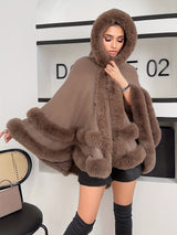 Oversized Furry Cape Jas for Women - Fiona