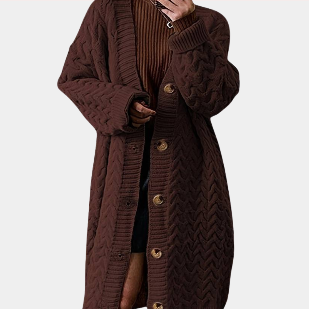 Oversized Long Knitted Women's Cardigan - Noémie