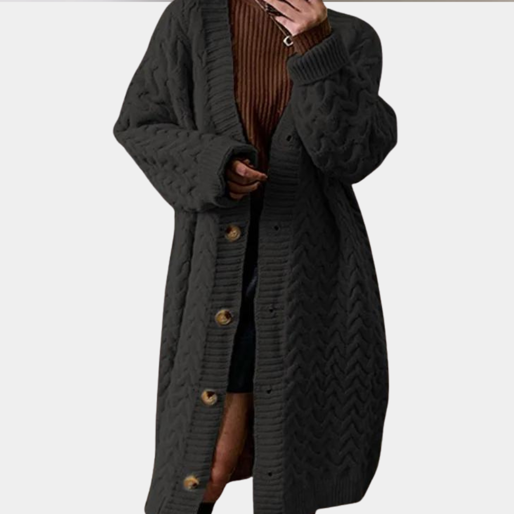 Oversized Long Knitted Women's Cardigan - Noémie