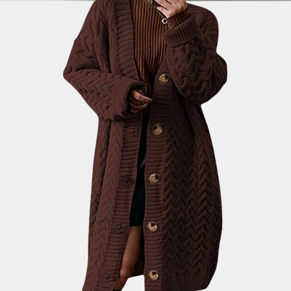 Oversized Long Knitted Women's Cardigan - Noémie