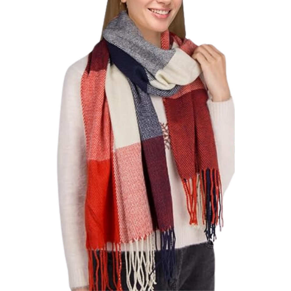 CozyPlaid Oversized Winter Scarf - Extra Warmth & Style for Cold Weather