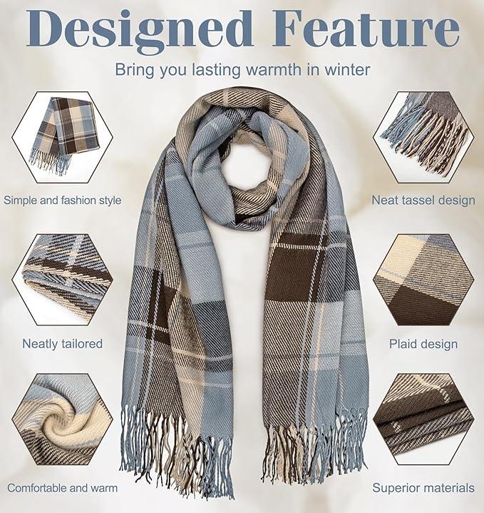 CozyPlaid Oversized Winter Scarf - Extra Warmth & Style for Cold Weather