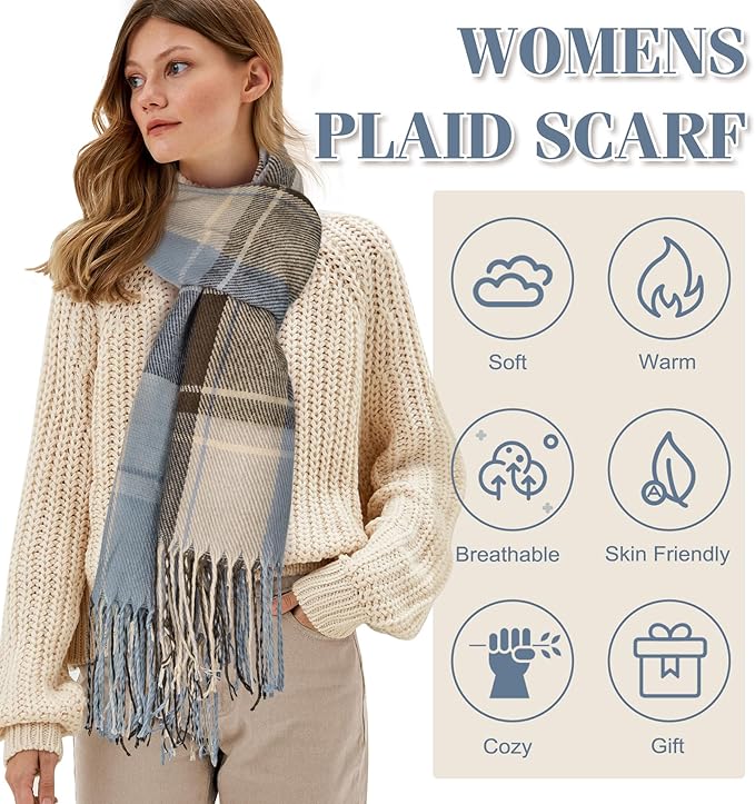 CozyPlaid Oversized Winter Scarf - Extra Warmth & Style for Cold Weather