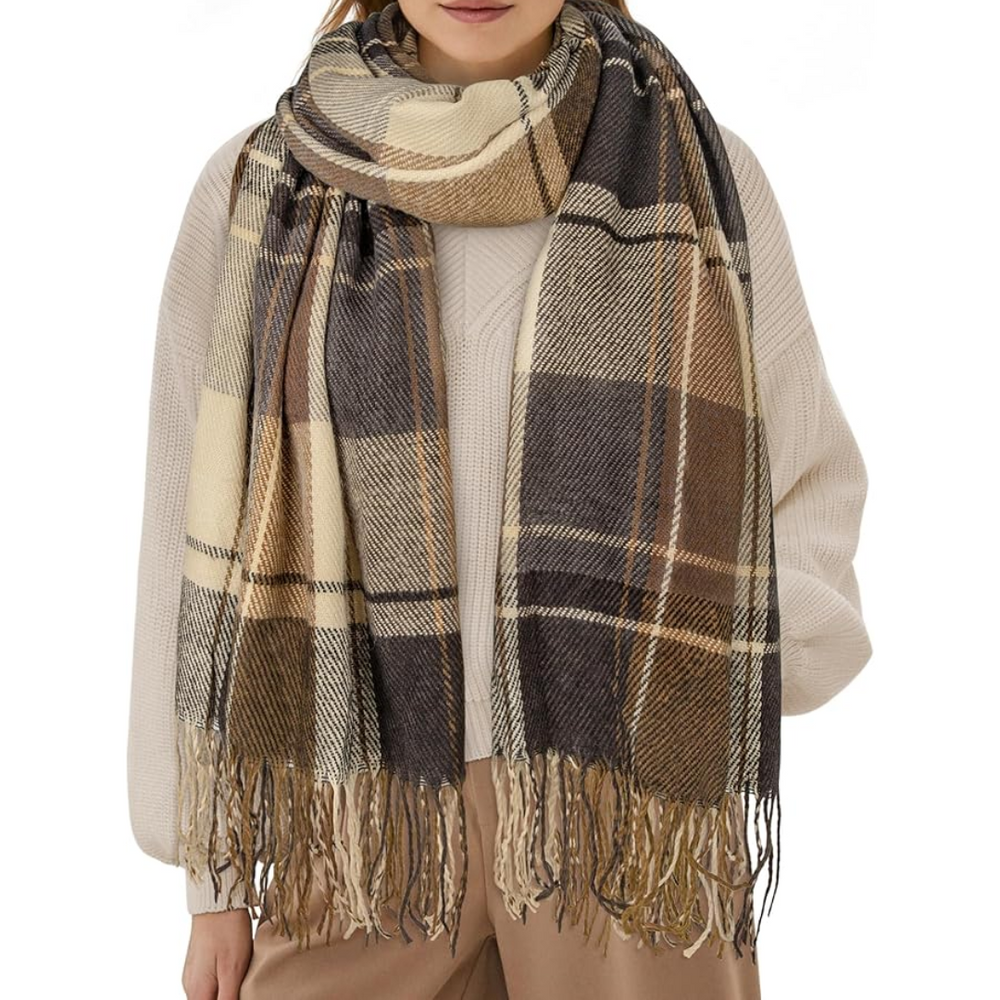 CozyPlaid Oversized Winter Scarf - Extra Warmth & Style for Cold Weather