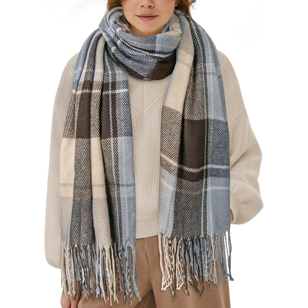 CozyPlaid Oversized Winter Scarf - Extra Warmth & Style for Cold Weather