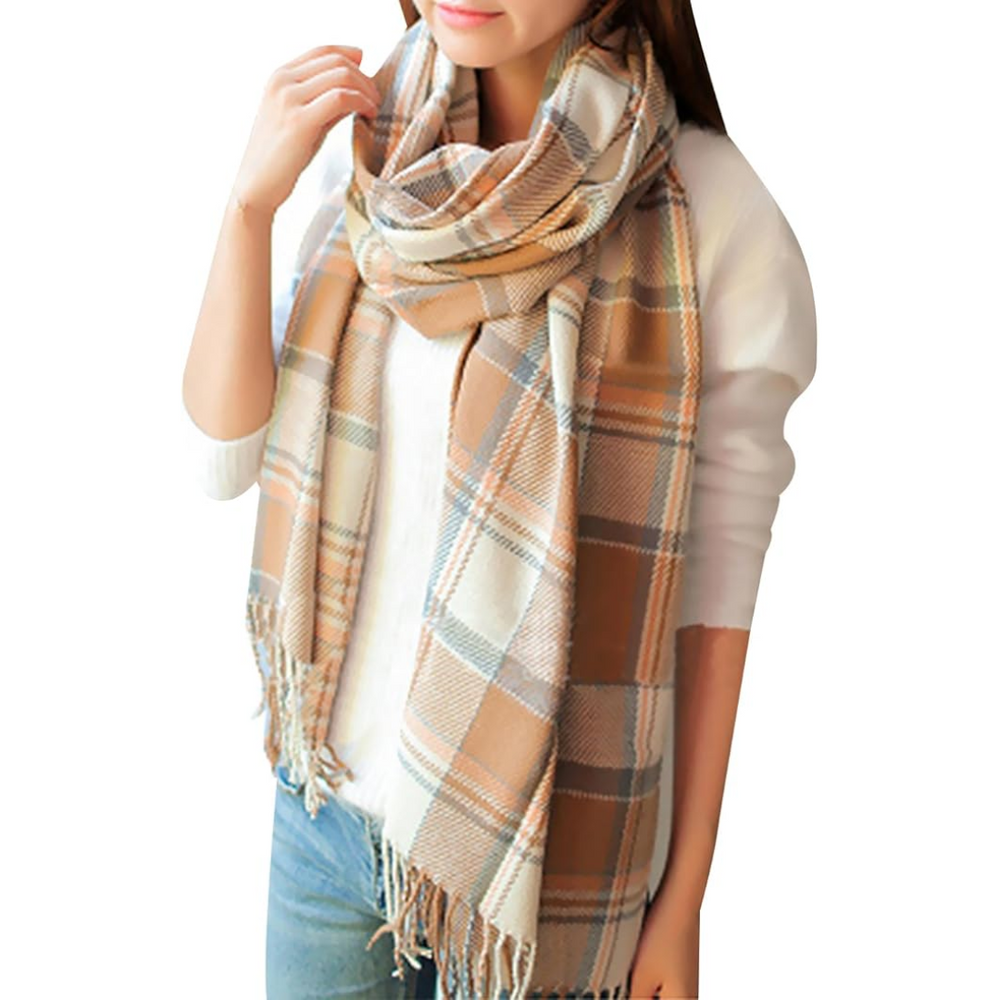 CozyPlaid Oversized Winter Scarf - Extra Warmth & Style for Cold Weather