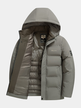 Men's hooded coat, view 1