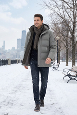 Men's hooded coat, view 2