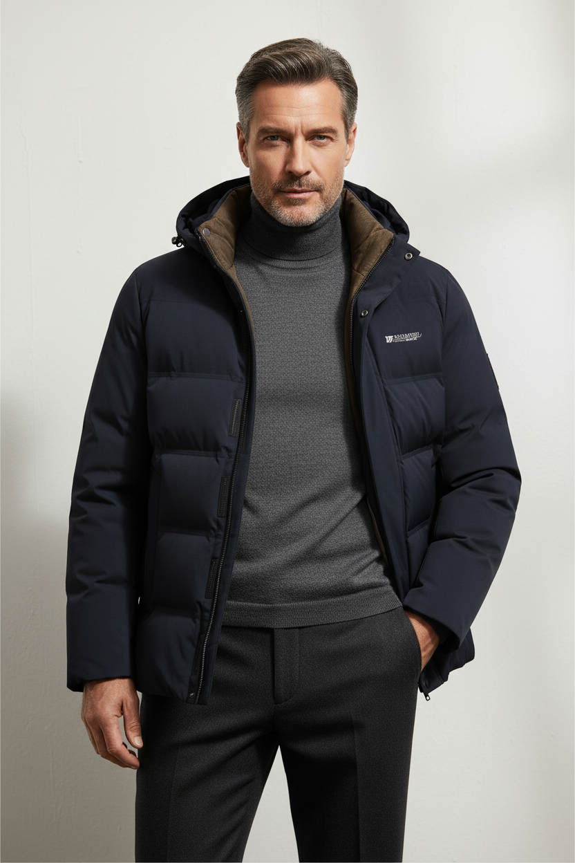 Men's hooded coat, view 3