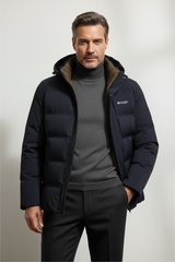 Men's hooded coat, view 3