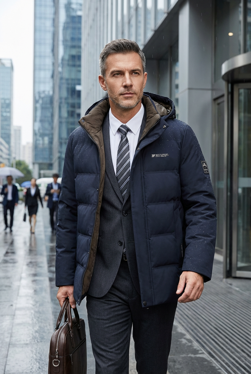 Men's hooded coat, view 4