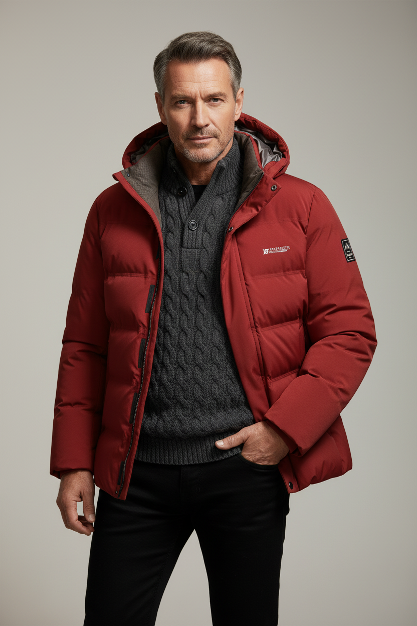 Men's hooded coat, view 5