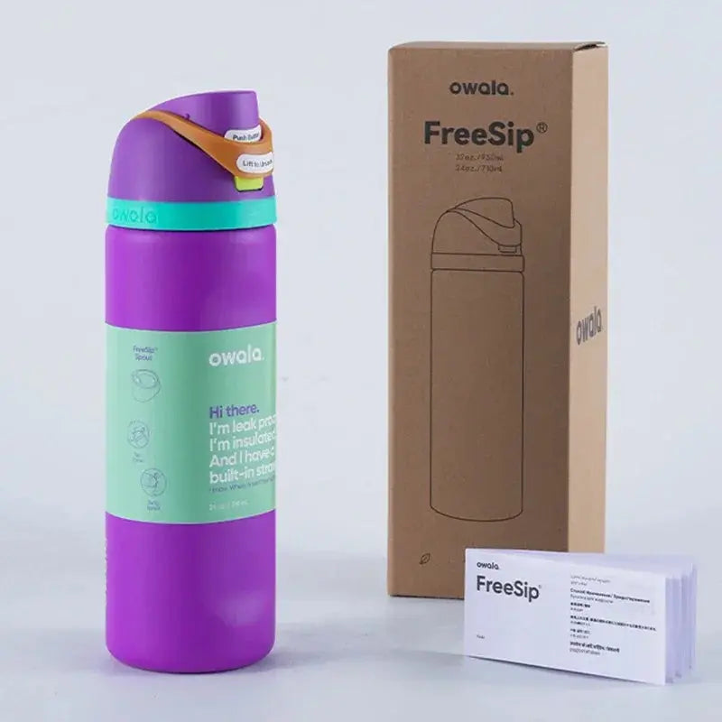 Enhanced Product Title: Owala 24 oz Insulated Stainless Steel Water Bottle - Leak-Proof, BPA-Free, Double-Wall Design for Hot & Cold Beverages, Perfect for Travel & Outdoor Activities