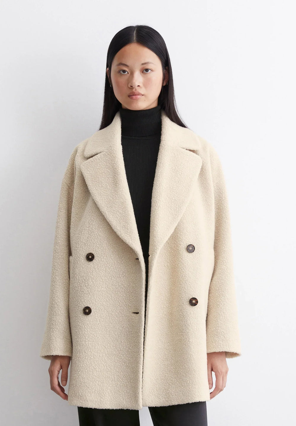 Women's double-breasted coat, view 1