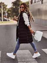 Men's Insulated Knee-Length Puffer Vest - Warm & Stylish Winter Outerwear